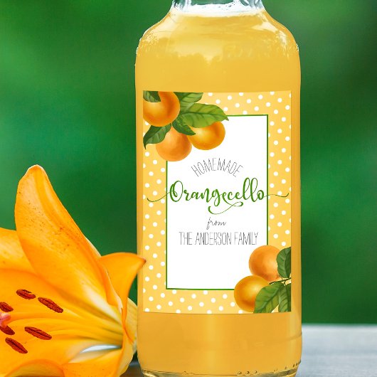 Orangecello Aquarellorangen benutzerdefinierte Skr Weinetikett