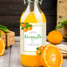 Orangecello Aquarellorangen individuelle Name Skri Weinetikett