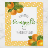 Orangecello Aquarellorangen-Punkte-Skript Weinetikett (Einzelnes Label)