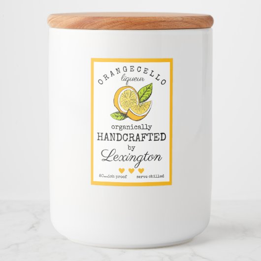 Orangecello Likör-Etikett für eine kleine Flasche Lebensmitteletikett (Vorderseite)