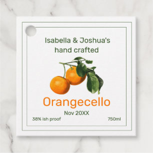 Orangecello Vintage Orangendarstellung Geschenkanhänger