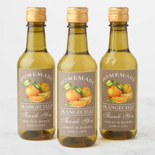 Orangecello Wedding Kraft Mini Weinetikett