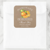 Orangecello Wedding Kraft Quadratischer Aufkleber (Tasche)