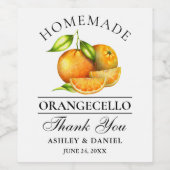 Orangecello Wedding Vielen Dank Weinetikett (Einzelnes Label)