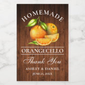 Orangecello Wedding Wood Mini Weinetikett (Einzelnes Label)