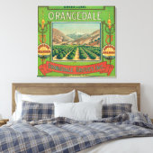Orangedale Orange LabelRedlands, CA Leinwanddruck (Insitu (Schlafzimmer))