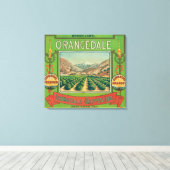 Orangedale Orange LabelRedlands, CA Leinwanddruck (Insitu (Holzboden))