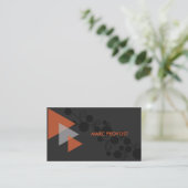 Orangee und graue Visitenkarte (Stehend Vorderseite)