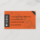 Orangee und graue Visitenkarte (Rückseite)