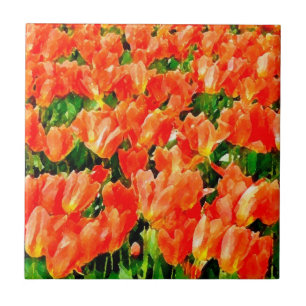 Orangefächer für Tulpen Fliese