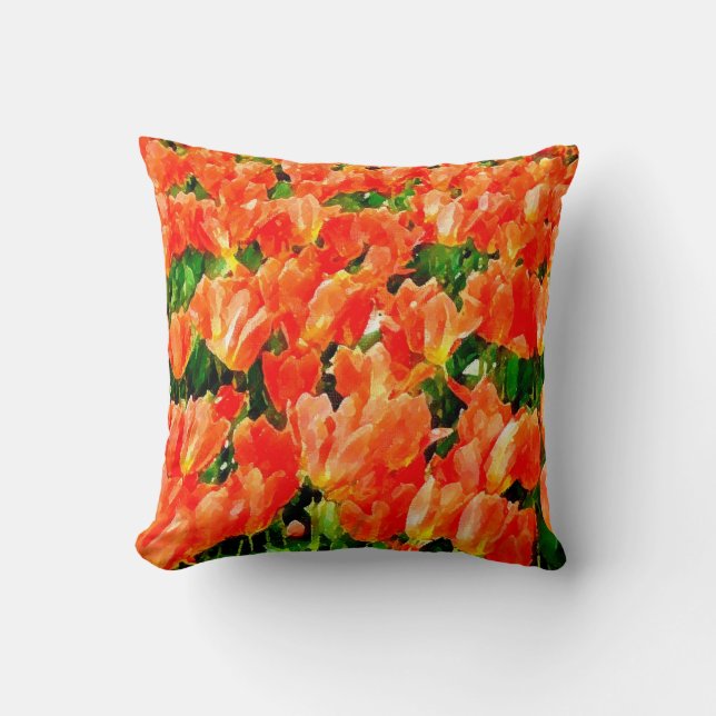 Orangefächer für Tulpen Kissen (Vorderseite)