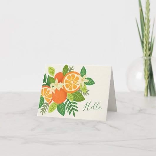 Orangefaltete Blüten Personalisierte Notizkarte (Vorderseite)