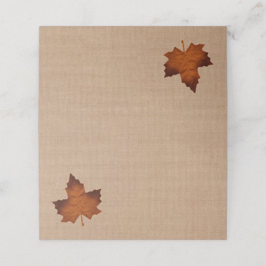 Orangefaltete Platzkarten (Außenseite Aufgefaltet)