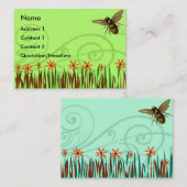 Orangefangene Blume mit Bienen Visitenkarte (Vorne/Hinten)