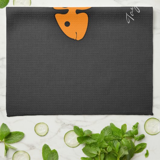 Orangefangene Knochen Geschirrtuch (Gefaltet)