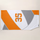 orangefarben oder personalisierte Volleyball Strandtuch (Vorderseite)