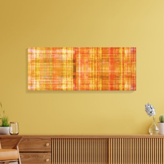 Orangefarbene, Abstrakt gestrichene Leinwände Leinwanddruck (Insitu (Wohnzimmer))