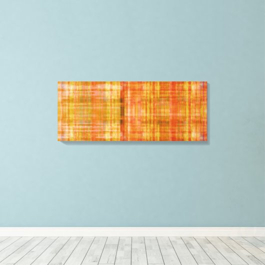 Orangefarbene, Abstrakt gestrichene Leinwände Leinwanddruck (Insitu (Holzboden))