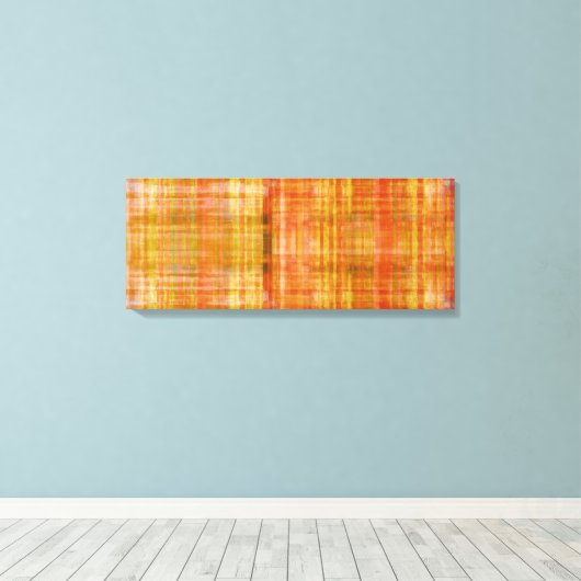 Orangefarbene, Abstrakt gestrichene Leinwände Leinwanddruck (Insitu (Holzboden))