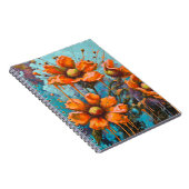 Orangefarbene Abstrakte Blume mit Paint-Tropfen Notizblock (Rechte Seite)