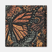 Orangefarbene abstrakte Fantasie Magnet (Vorne)