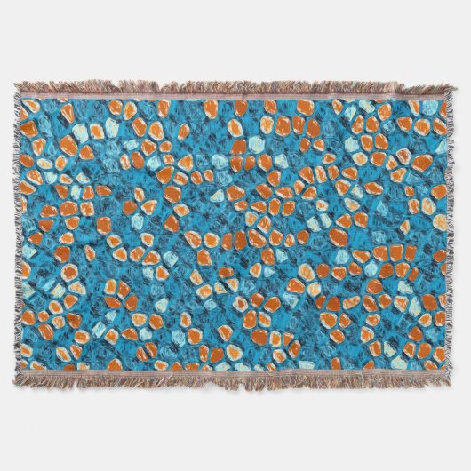 Orangefarbene Abstrakte Kunst Decke (Vorderseite)