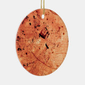 Orangefarbene abstrakte Kunst Keramik Ornament (Rechts)
