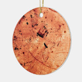 Orangefarbene abstrakte Kunst Keramik Ornament (Links)