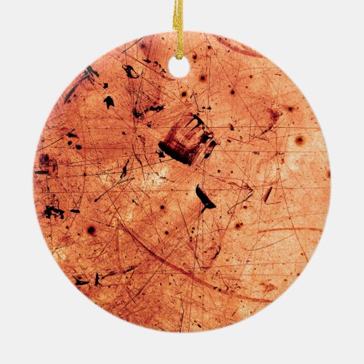 Orangefarbene abstrakte Kunst Keramik Ornament (Hinten)