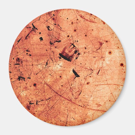 Orangefarbene abstrakte Kunst Magnet (Vorne)