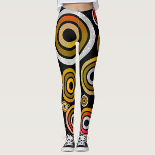 Orangefarbene abstrakte Leggings