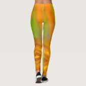 Orangefarbene abstrakte Lichtstreppe cooler Spaß Leggings (Rückseite)