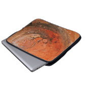 Orangefarbene abstrakte Malerei Laptopschutzhülle (Vorne Knopf)