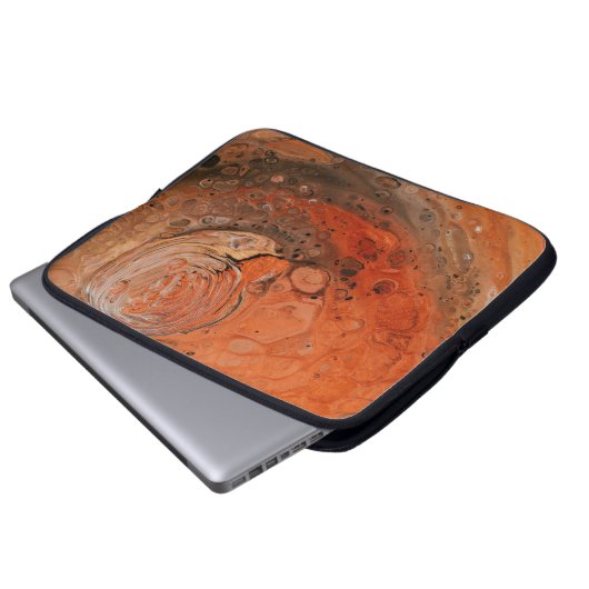 Orangefarbene abstrakte Malerei Laptopschutzhülle (Vorne Knopf)