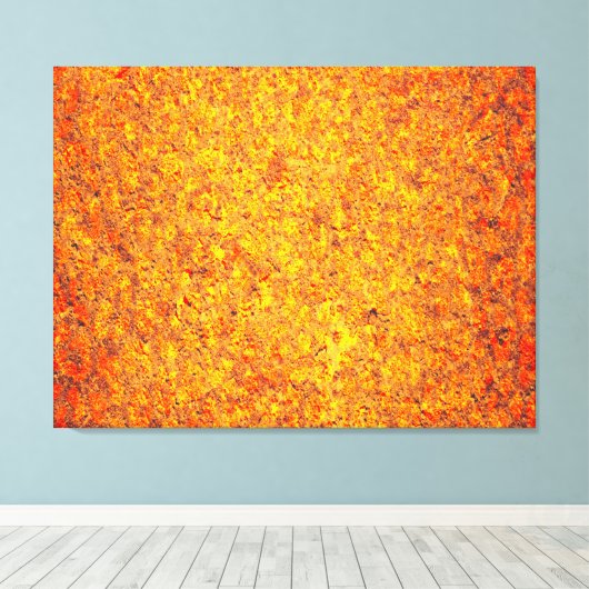 Orangefarbene abstrakte Malerei Leinwanddruck (Insitu (Holzboden))
