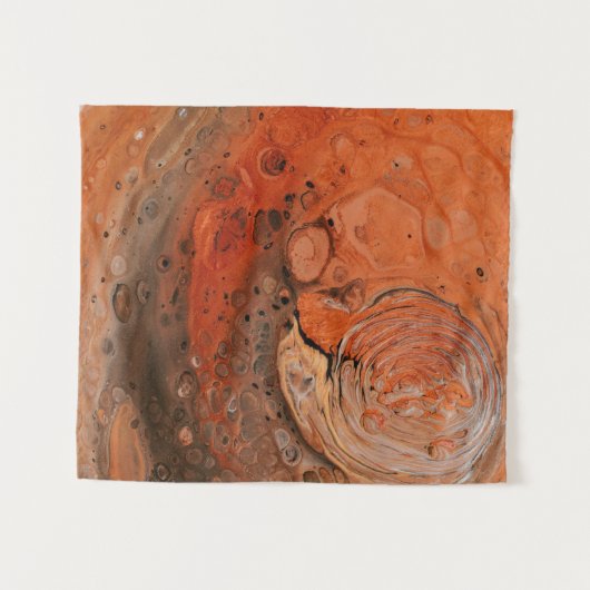 Orangefarbene abstrakte Malerei Wandteppich (Vorderseite (Horizontal))