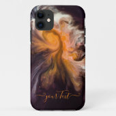 Orangefarbene abstrakte Monogramm-Telefongehäuse.  Case-Mate iPhone Hülle (Rückseite)