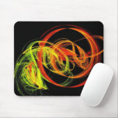 Orangefarbene, Abstrakte Wirbel Mauspad (Mit Mouse)