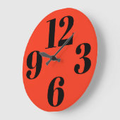 Orangefarbene Acrylmauer mit großer Anzahl Große Wanduhr (Winkel)