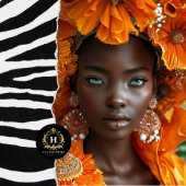 Orangefarbene afrikanische Frau Dekoupage Seidenpapier