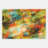 Orangefarbene Aquamarine Polka-Punkte Streifen Geschenkpapier Set (Vorderseite)