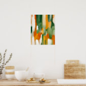 Orangefarbene Aquarellbilder Poster (Küche)