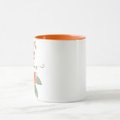 Orangefarbene Aquarellblumen personalisiert Tasse (Zentrum)