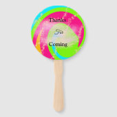 Orangefarbene Aquarellfarben, handbemalt Hochzeit Fächer (Rückseite)