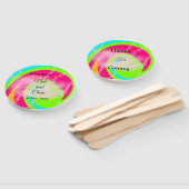 Orangefarbene Aquarellfarben, handbemalt Hochzeit Fächer (Non-assembled)