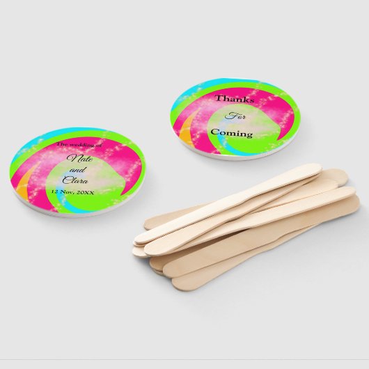 Orangefarbene Aquarellfarben, handbemalt Hochzeit Fächer (Non-assembled)