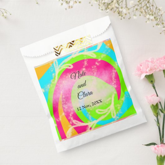 Orangefarbene Aquarellfarben, handbemalt Hochzeit Geschenktütchen (Versiegelt)