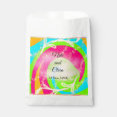 Orangefarbene Aquarellfarben, handbemalt Hochzeit Geschenktütchen (Vorderseite)