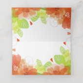 Orangefarbene ätherische Blume Hochzeitskarte Platzkarte (Innenseite Aufgefaltet)