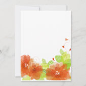 Orangefarbene ätherische Blume Hochzeitspaare dusc Einladung (Rückseite)